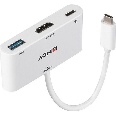 Lindy 43340 Adaptador gráfico USB 3840 x 2160 Pixeles Blanco (1/4)