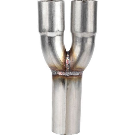 Collecteur d'échappement en acier inoxydable – double entrée Ø 38 mm, sortie unique Ø 44,5 mm – montage moto ou véhicule (1/5)