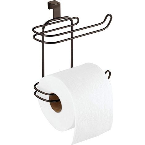 Soporte para rollo de papel higiénico de baño, toallero colgante de montaje lateral, toallero creativo para cocina/baño, no requiere perforación, estante de almacenamiento (1/5)