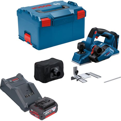 Bosch GHO 18V-26 Pialla professionale a batteria 18 V 2,6 mm senza spazzole + 1x batteria ricaricabile 4,0 Ah + caricabatterie + L-Boxx