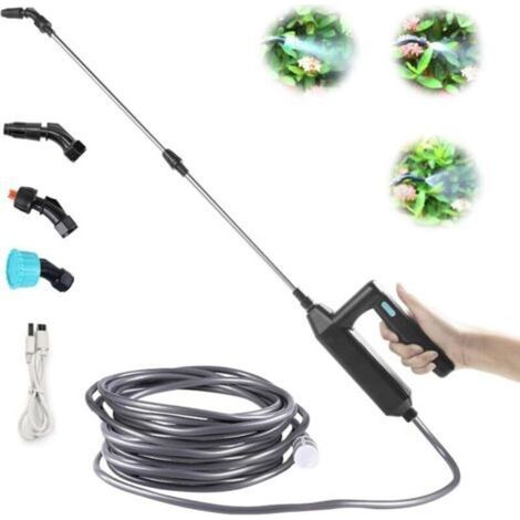Pulvérisateur électrique pour plantes avec perche télescopique de 60 à 110 cm et 3 buses de brumisation, pulvérisateur à batterie – tuyau de 3 m (1/5)