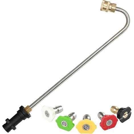 Outils nettoyage gouttière pour K2 K3 K4 K5 K6 K7 - Lance d'extension gouttière avec 5 buses pulvérisation pour nettoyeur, balai, nettoyeur de sous-carrosserie (forme de U) (1/5)