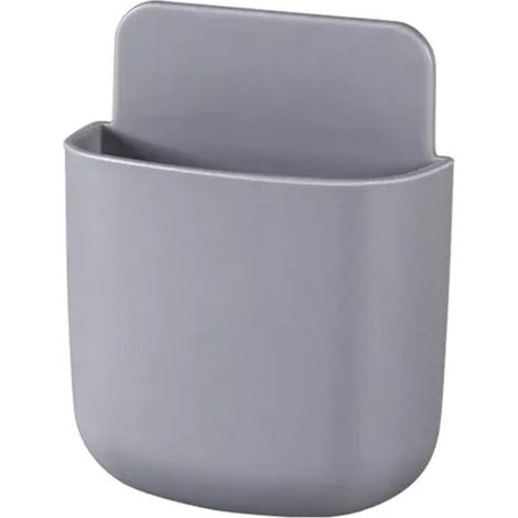 Boîte de rangement murale prise de téléphone portable support support support télécommande stockage organisateur étui climatiseur TV uni gris