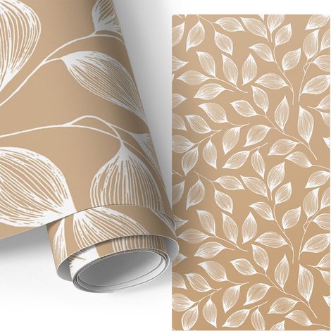 Möbel - Klebefolie - Möbelfolie - abwaschbare und selbstklebende Deko-Folie für Küche - Schrank -Tisch & Fensterbank - Blättrige Harmonie 50x100 cm