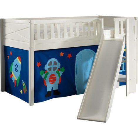 Lit Enfant Toboggan & Tente "Scott Astro" 90x200cm Blanc (1/5)