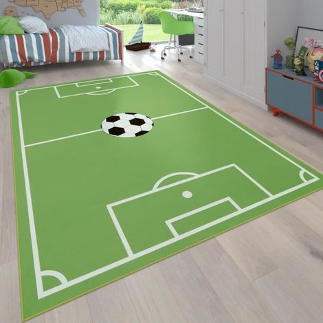 Tapis Pour Enfants, Tapis De Jeux Chambre D'Enfant Avec Motif Football, Vert [80x150 cm] (1/4)