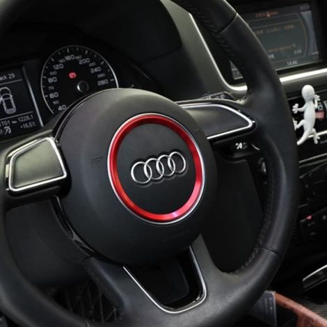 Anneau Décoratif Volant - Auto-adhésif - Diamètre 38 mm - Compatible Audi Pour Personnalisation Intérieure Voiture - Lot De 1 (1/4)