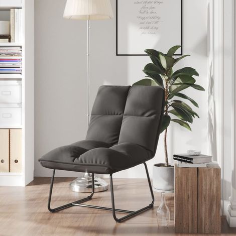 vidaXL Poltrona con Struttura in Metallo Grigio Scuro in Velluto (1/5)