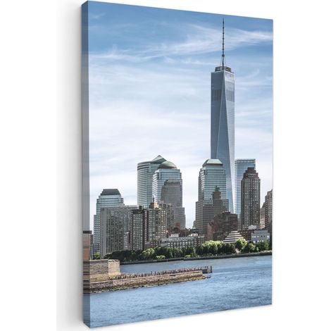 CUADRO EN LIENZO Nueva York - Estatua de la Libertad - Agua Pinturas 40x60 cm