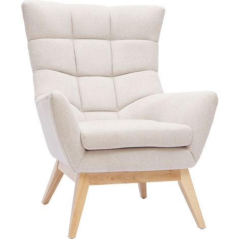 Sessel Skandinavisch beige aus Holz BRODY