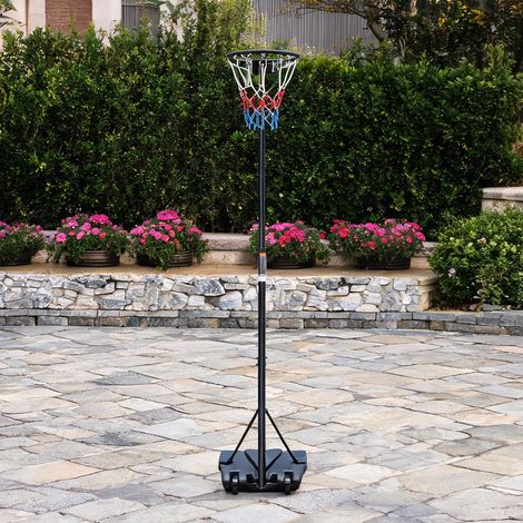 Panier de basket portable noir avec hauteur réglable 259-305 cm (1/5)