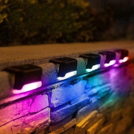 4er-Set LED-Solarleuchten für Terrassen, Treppen und Gartenzäune – Lichtfarbe: Schwarz