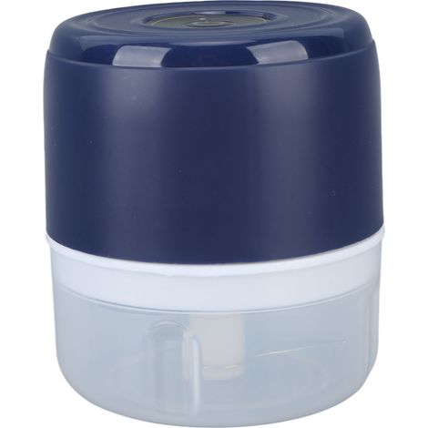 Hachoir à ail électrique mini sans fil, étanche et portable, idéal pour les oignons et le gingembre, parfait pour le camping. Capacité de 100 ml, chargement USB 5 V, bleu. (1/5)