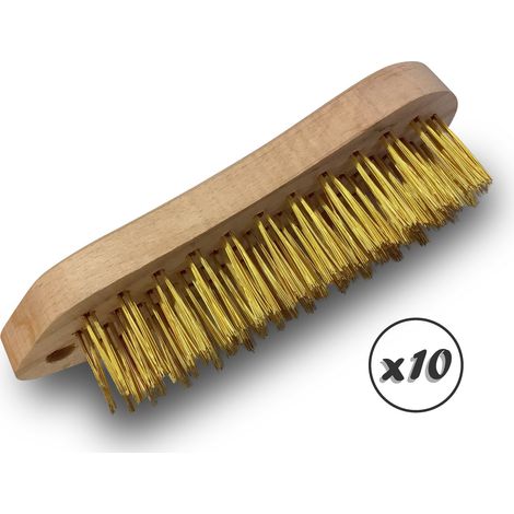 Brosse à main métallique Type violon Différents matériaux - Lot de 10 - Acier dur