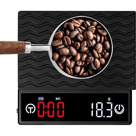 Coffee Scale with Timer, Rechargeable Kitchen Scale with Automatic Timer and Flow Function, Accurate Scale 2kg/0.1g for Espresso and Coffee Pourer, Precision Scale (1/5)