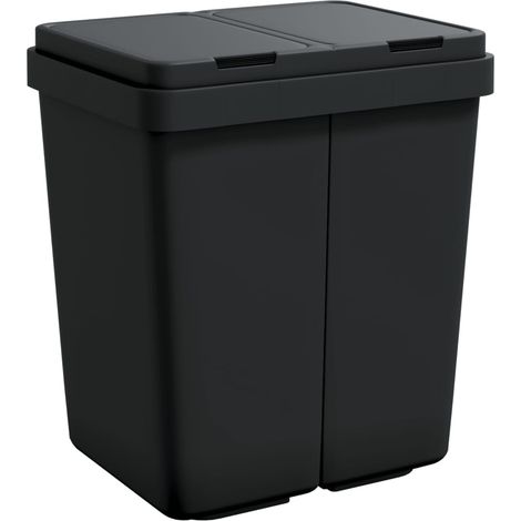 Papelera doble 2 x 25 L antracita 020043839
