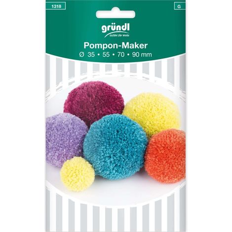 Gründl Pompon-Maker Ø 35/55/70/90 mm inkl. Anleitung Pompon-Maker