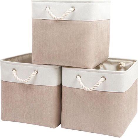 Panier de Rangement - Lot de 3 - Tissu et Métal - Pliable - Pour Étagère Kallax - 33x38x33cm