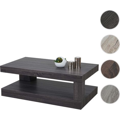 Table basse de salon HWC-A32, structure 3D FSC 40x110x60cm - aspect chêne foncé (1/5)