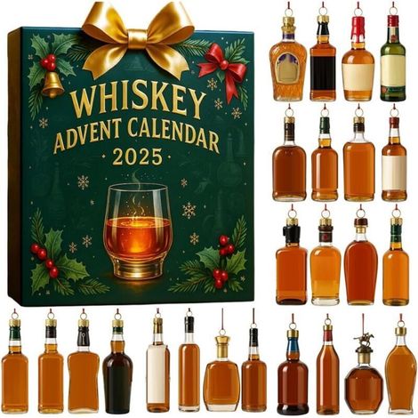 Advent Calendar 2025, Advent Calendar 2025 for Beer and Whiskey Lovers, 24 Days of Christmas, Storage Box - Green (1/5)