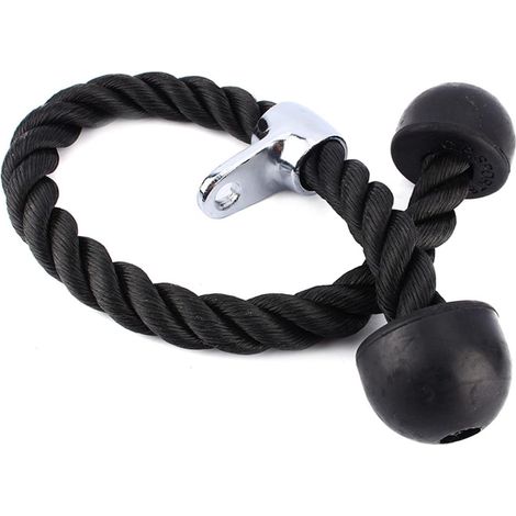 Portable Tricep Rope, 70CM Nylon Sport Tricep Rope Tricep Rope Pull Rope for Fitness Workout, Biceps, Triceps, Gym or Home - Black (1/5)