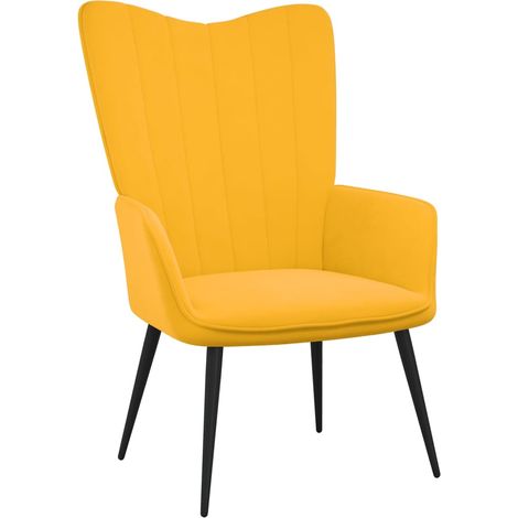 Chaise de relaxation Jaune moutarde Velours (1/5)