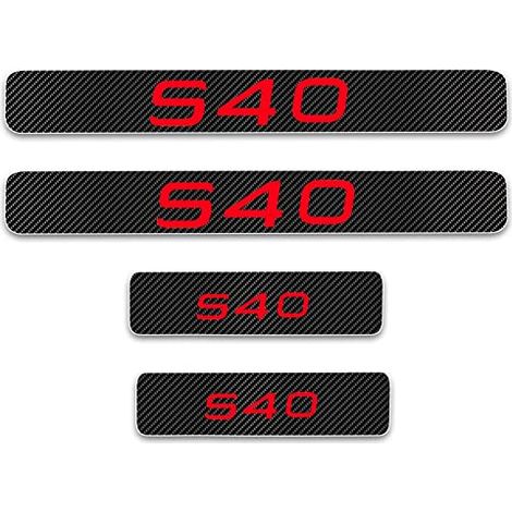 YUPACK 4 PIÈCES PROTECTION PORTIERE DE VOITURE PROTECTEUR DE PAS PORTE DE VOITURE POUR VO-LVO S40, ANTI-RAYURES CARBONE FIBRE FI