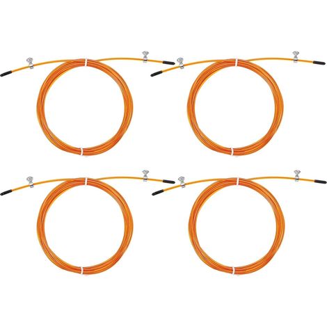 10Ft Speed Jump Rope Replacement Cable, 4pcs 2.5mm Jump Rope Steel Wire Replace for High Speed Jump Ropes, Orange (1/5)