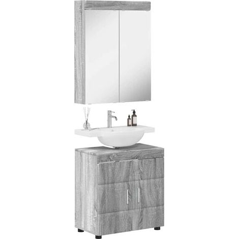 Ensemble Meuble Salle de Bain 2 Pièces - Mobilier de Rangement et Étagère Moderne pour WC, Design Compact et Fonctionnel (1/5)