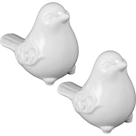 Ensemble de 2 sculptures d'oiseaux d'extérieur en céramique, ornements décoratifs (2 pièces) (1/5)
