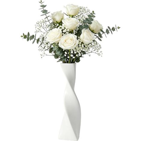 Vase en verre à tige unique avec col étroit et rayures verticales - Vases décoratifs - Centre de table de mariage, décoration de maison et de bureau (1/5)