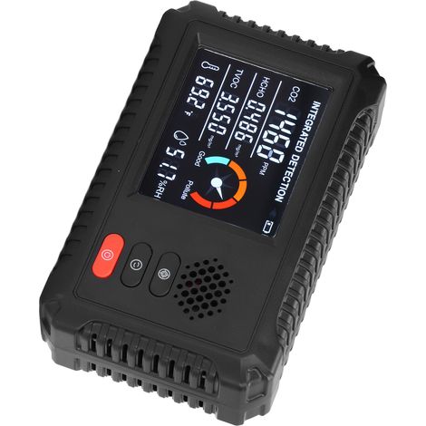 5-in-1-Luftqualitätsdetektor: Echtzeit-Umweltüberwachung zur Messung von HCHO, TVOC, CO₂, Temperatur und Luftfeuchtigkeit (1/5)
