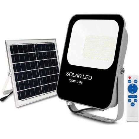 Projecteurs étanche solaires à LED 100W Blanc froid 6000k - DIGILAMP (1/5)