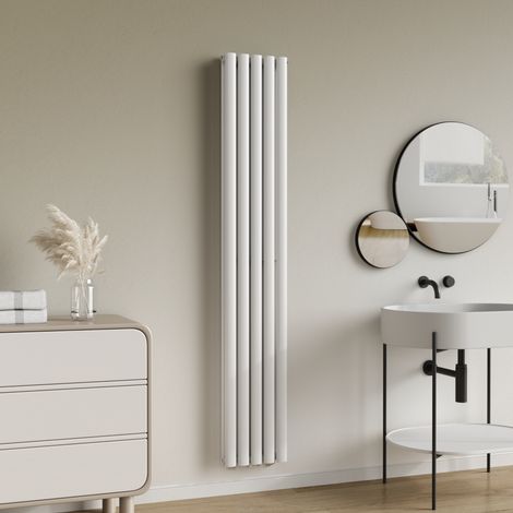 Termosifone Nore ad Acqua Calda Pannello Doppio con Elementi Tubolari 180 x 30 cm Bianco [neu.haus]