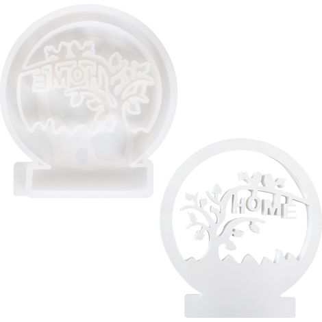 1 Moule en silicone forme oiseau arbre de vie mot HOME pour bougies savon décorations fait main (1/5)