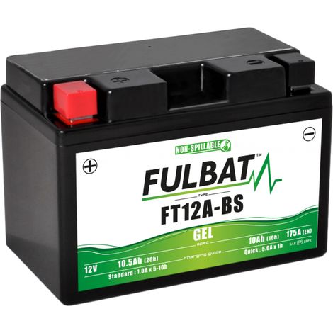 Fulbat – Batterie moto 12V 10,5Ah GEL – Technologie Gel – Polarité + à gauche – Dimensions 150x88x105mm – CCA 175A