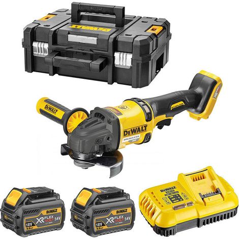 Amoladora DeWALT DCG418T2 FlexVolt (2 x 54V/18V 6,0Ah + DCB116 + TSTAK II)