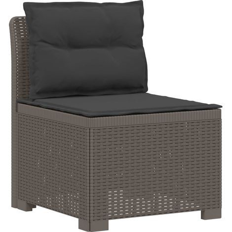 vidaXL Sillón Individual de Jardín con Cojines Apariencia de Ratan PP (1/2)