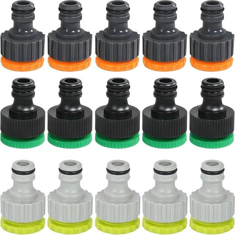 Raccord Tuyau Arrosage, 12 Pièces Raccord Tuyau D'arrosage 19mm, Adaptateur Robinet Tuyau Arrosage, Kit Connecteurs Jardin Terrasse Voiture Piscine Cour Et Extérieur (1/5)