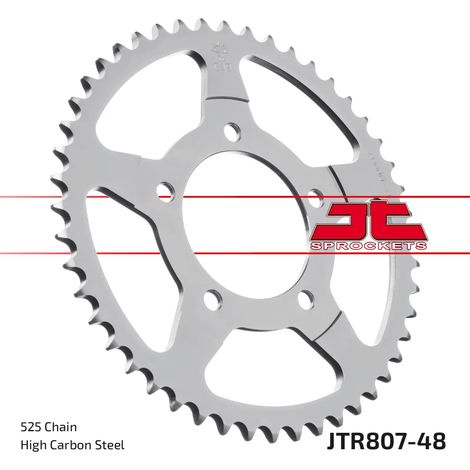 Pi帽贸n trasero de acero JT R807-48, 48 dientes, tama帽o 525 (1/2)