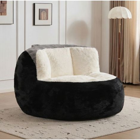 Bunter XXL-Sitzsack mit Kunstfell 106 x 110 x 77 cm, ohne Montage OKMYHOME (1/5)