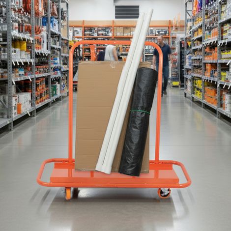 Carro de transporte para placas 116x57x114 cm acero naranja, 1000 kg, estable – MEUBLIV (1/5)