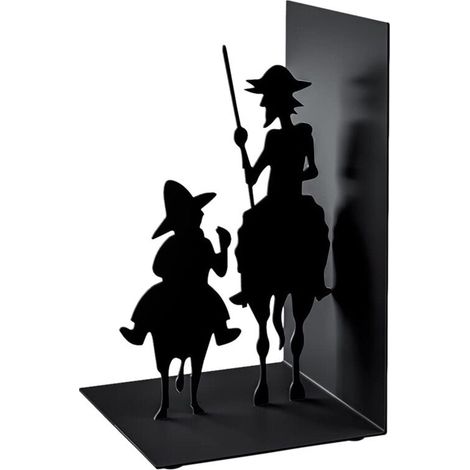 Don Quijote Serre-Livres en métal Lefou. Inspiré de l'oeuvre de Cervantes,1 pcs noir Lefou (1/5)