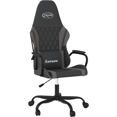 Gaming-Stuhl mit Massagefunktion Schwarz und Grau Kunstleder vidaXL (1/5)
