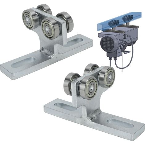 Ensemble de poulie en T (2 pièces) pour chariot à galet de suspension, poulie de poussée-traction et rail de guidage. (1/5)