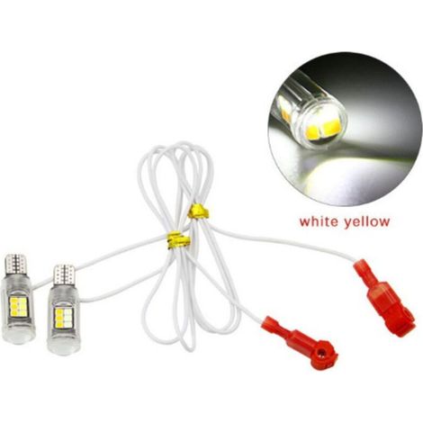 Ampoules de position moto haute luminosité 4 pièces T10, feux de direction bicolores T15, 2835, 16 SMD, W5W, feu arrière, feu de conduite deng (1/3)