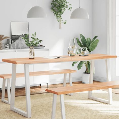 Tischplatte 180x40x(2-4) cm Massivholz Behandelt Baumkante vidaXL (1/5)