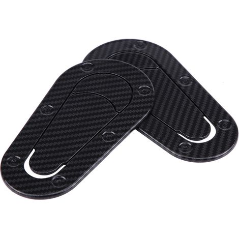 Lot de 2 autocollants universels pour capot de voiture (fibre de carbone noire) (1/5)