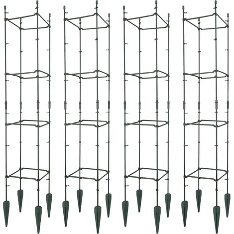 KOTARBAU® Lot De 4 Tuteur Tomate, Treillis Plante Grimpante Exterieur 29x29x120cm, Tuteurs Modulaires, Tuteur Plante, PVC, Vert, Treillis pour Plantes Grimpantes, Support Tomates Potager (1/5)