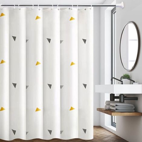 Rideau de Douche Salle de Bain Géométrique "Océan" - Style Plage Abstrait Imperméable - 60 x 70 Pouces - Accessoire Décoratif de Baignoire